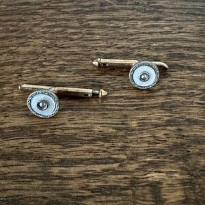 Vintage Tuxedo Shirt Stud Buttons Gold Filled With Mother of Pearl - Set of 2
